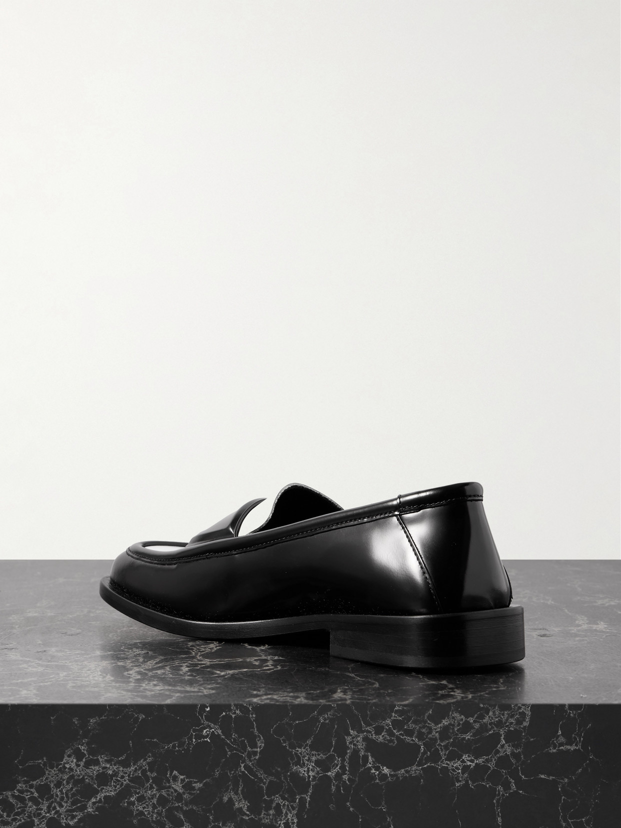 ATTICO AMANDA LOGO-DEBOSSED TWO-TONE LEATHER LOAFERS