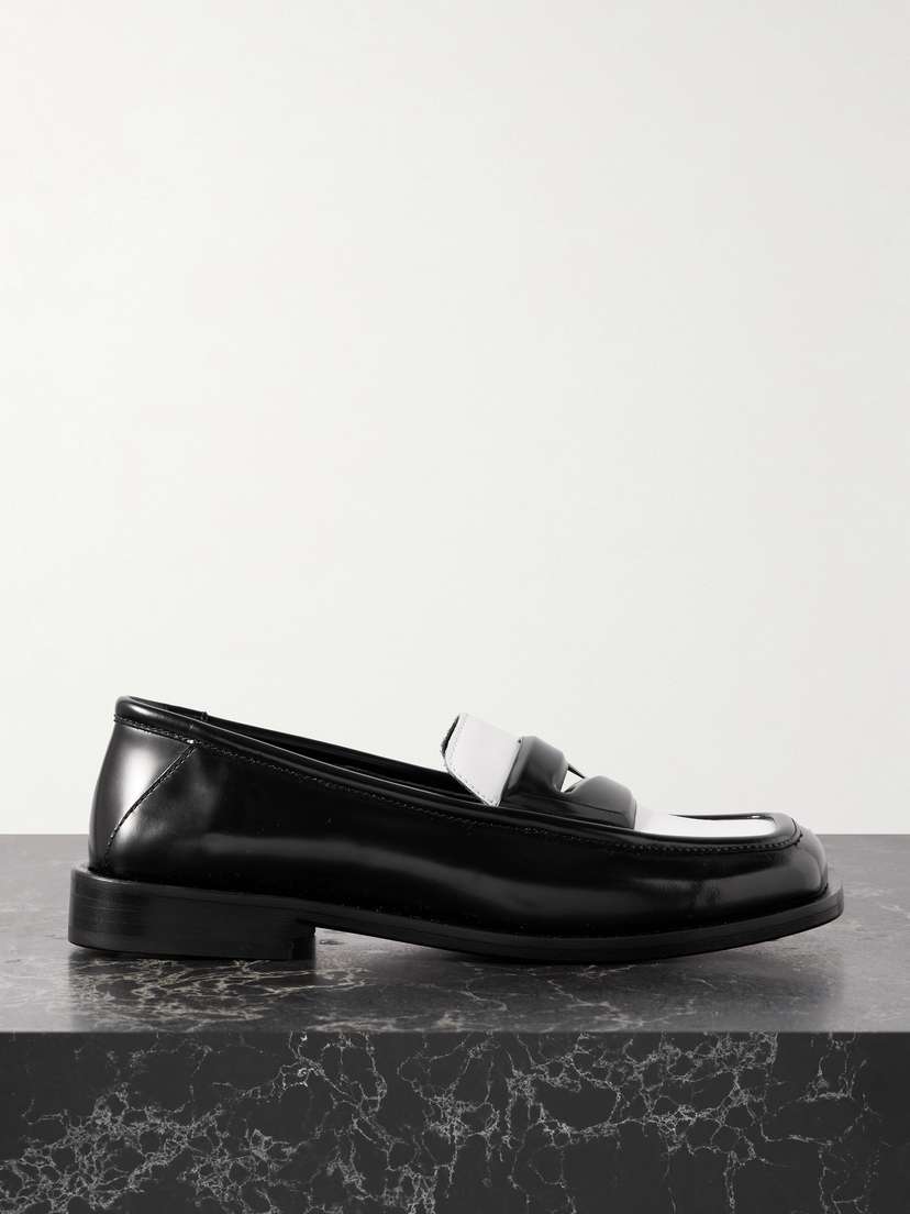 The Attico Amanda Logo-debossed Two-tone Leather Loafers