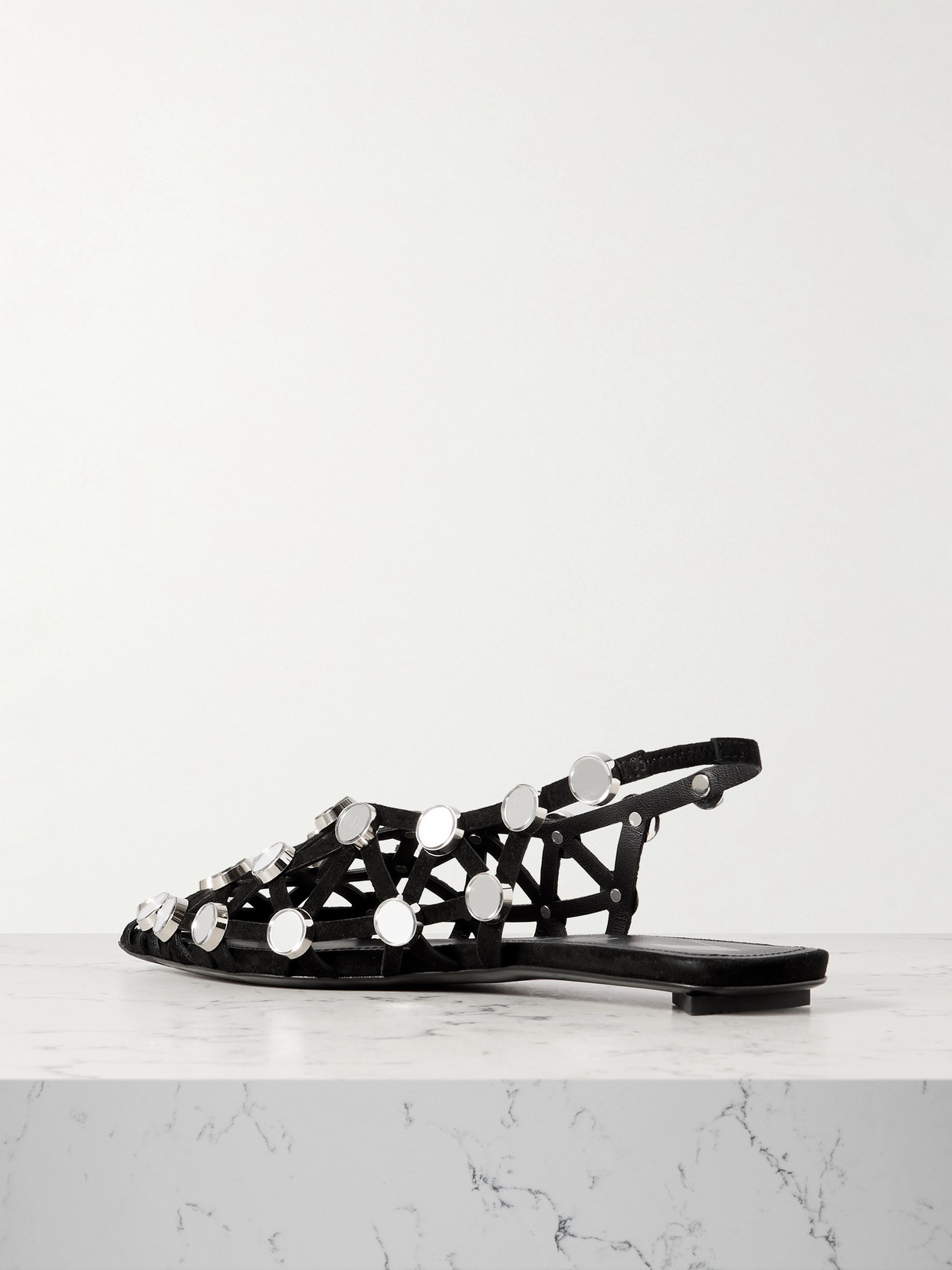 Attico Grid Ballerina In Black