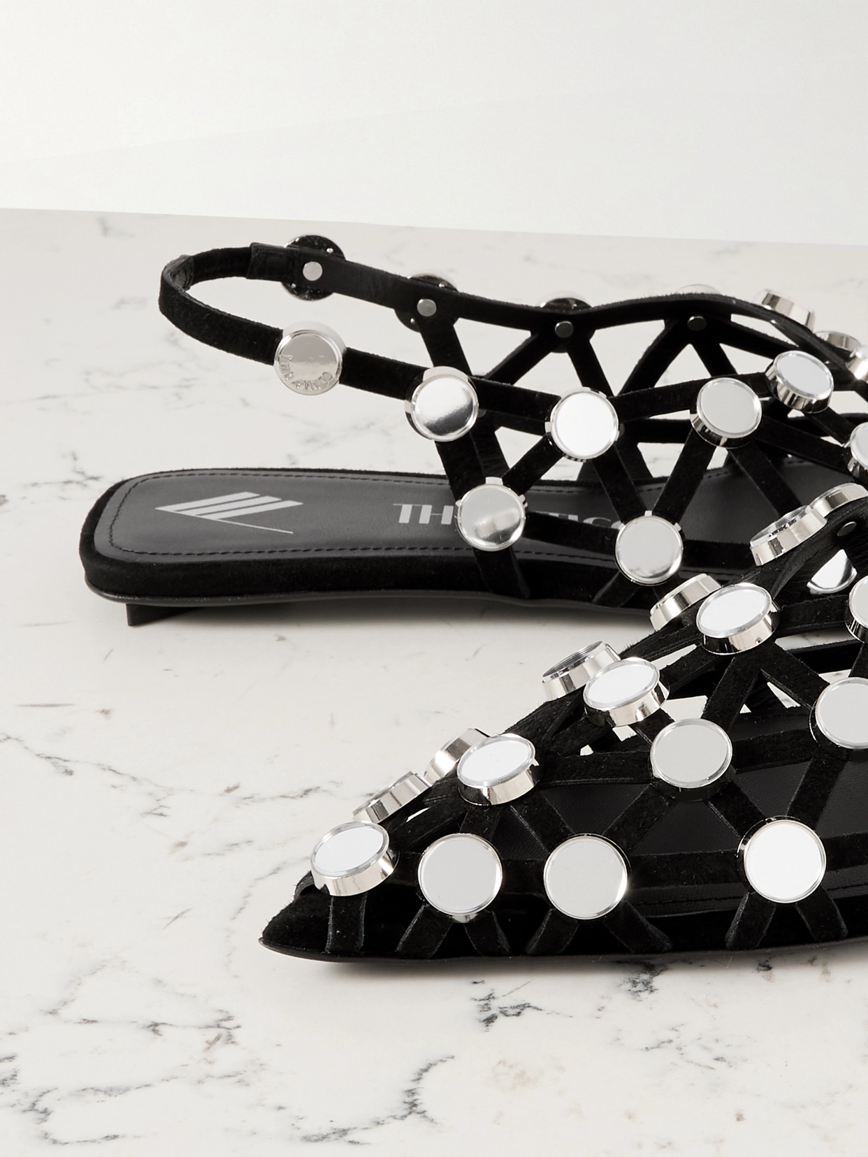 Attico Grid Ballerina In Black