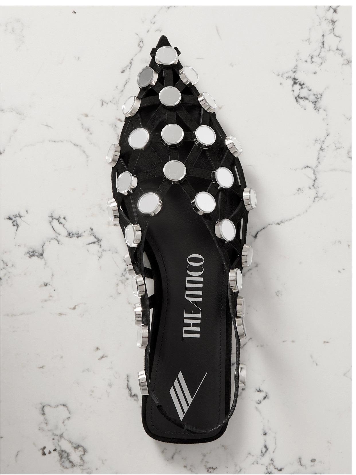 Attico Grid Ballerina In Black