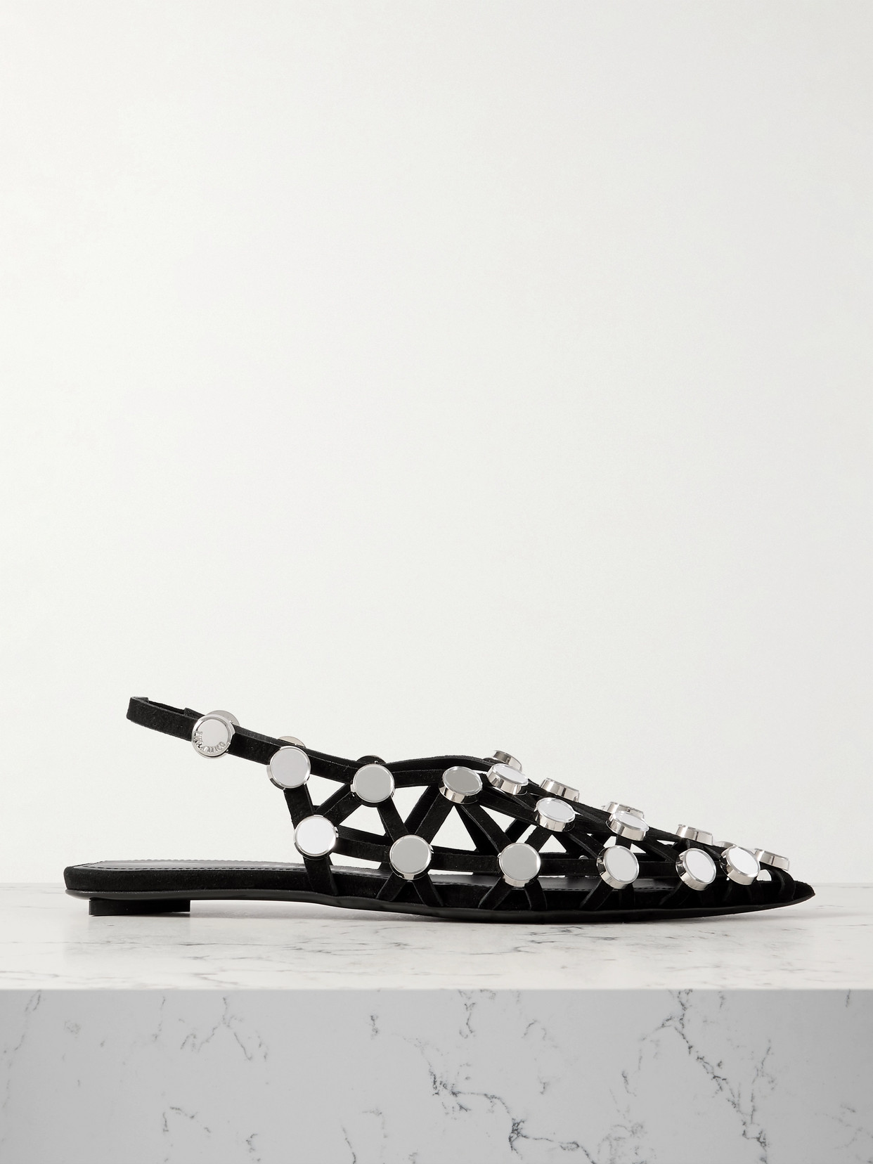 Attico Grid Ballerina In Black