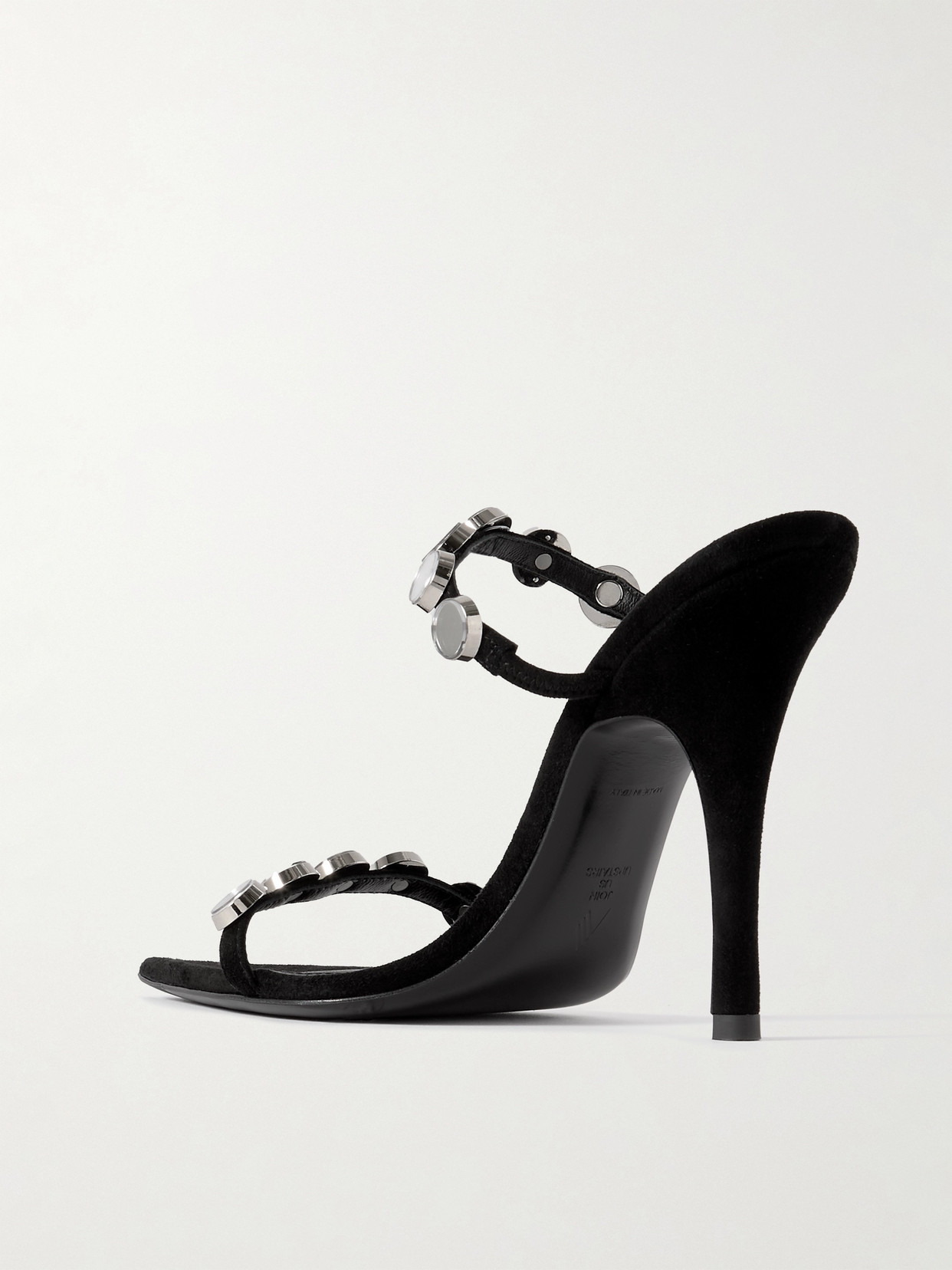 ATTICO VENUS STUDDED SUEDE SANDALS
