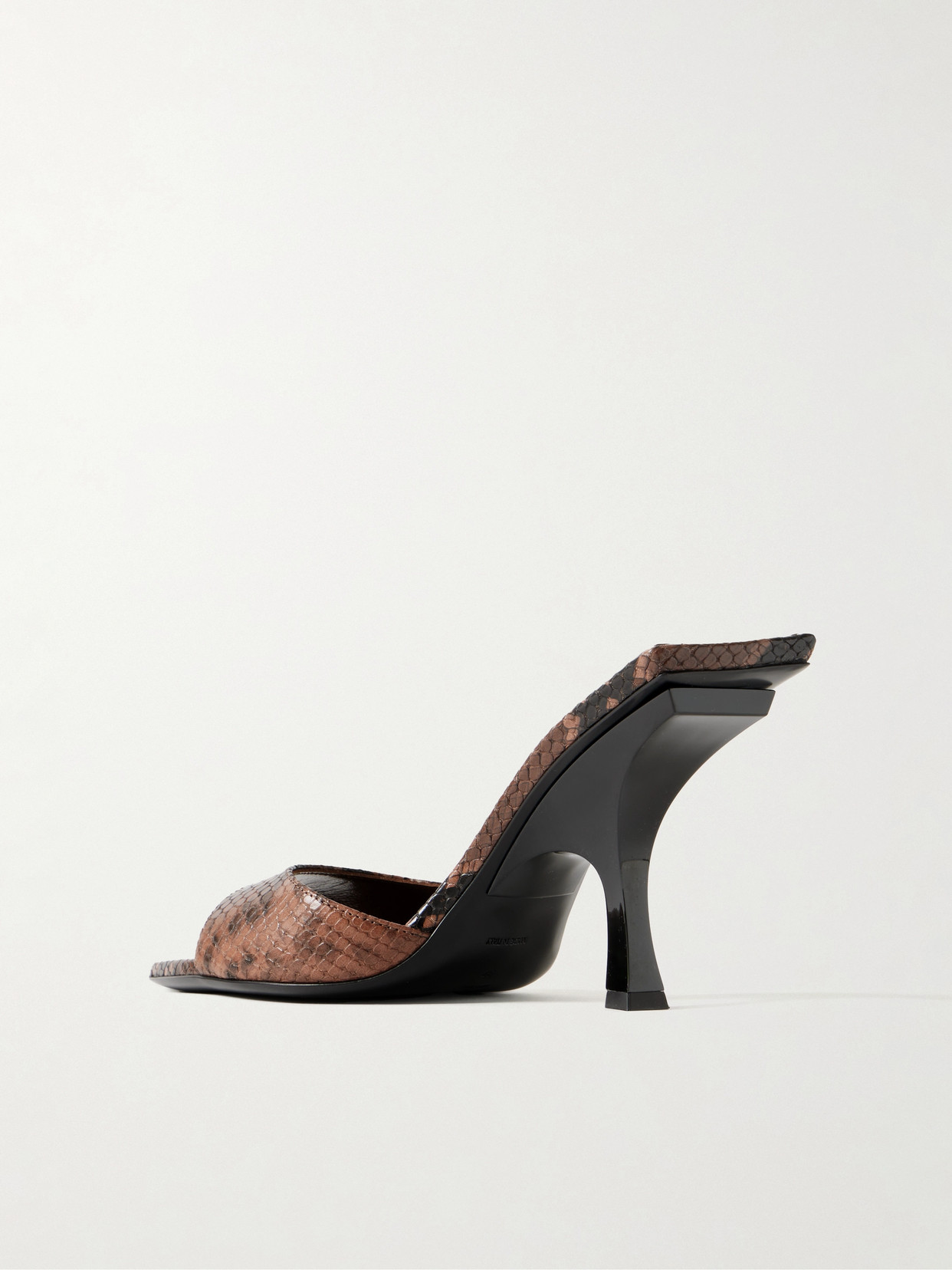 Attico Ester Snake-effect Leather Mules In Brown