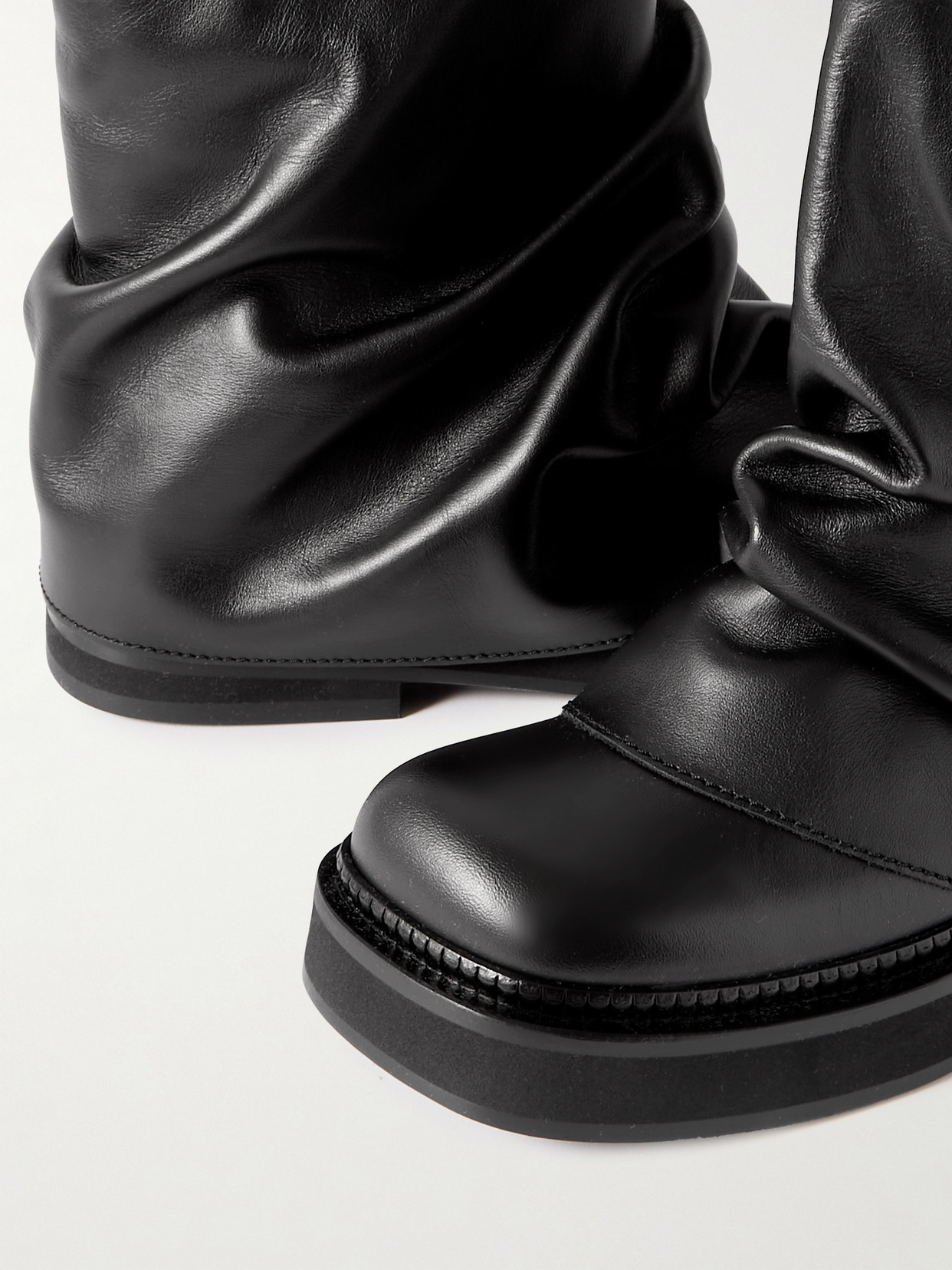 Attico Combat Mini Robin Black Leather Boot