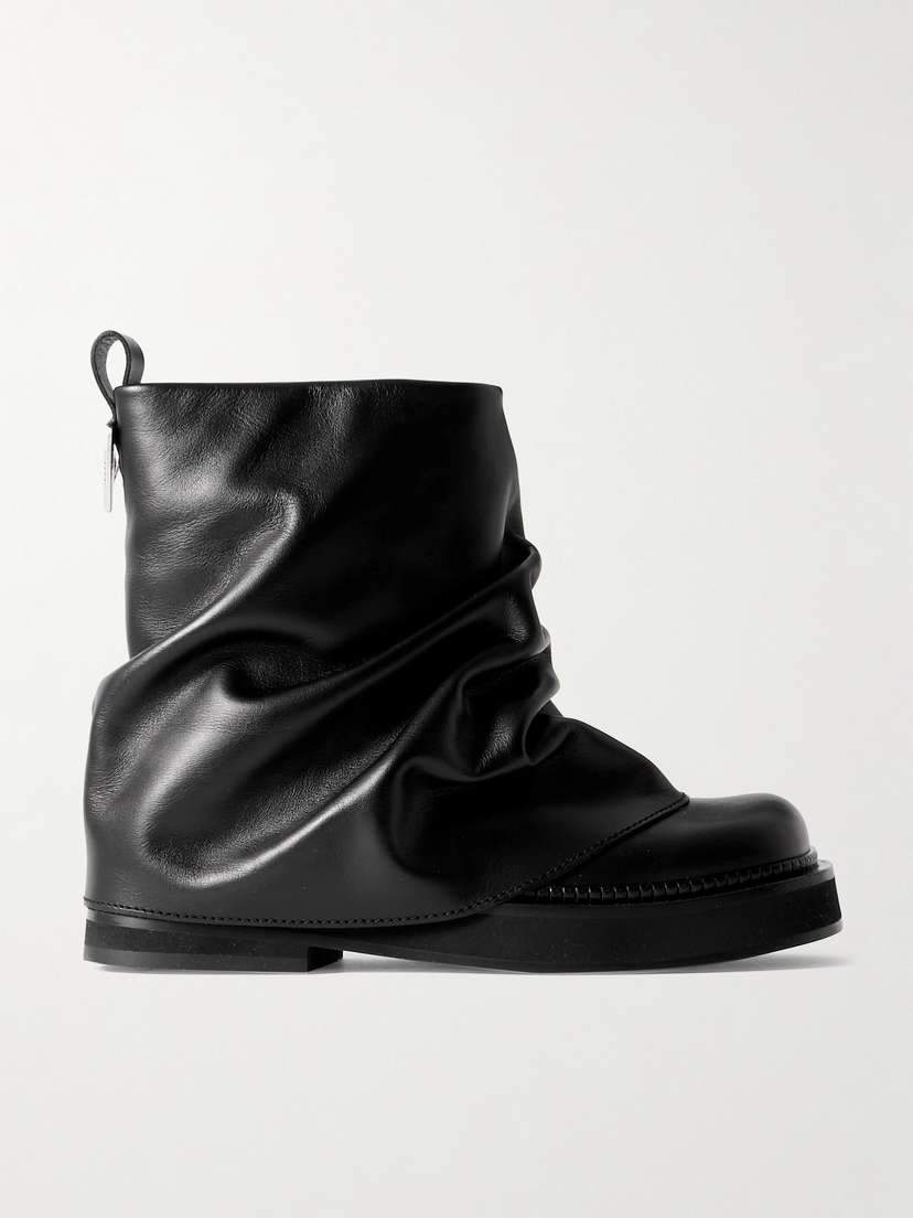 The Attico Robin Layered Leather Ankle Boots