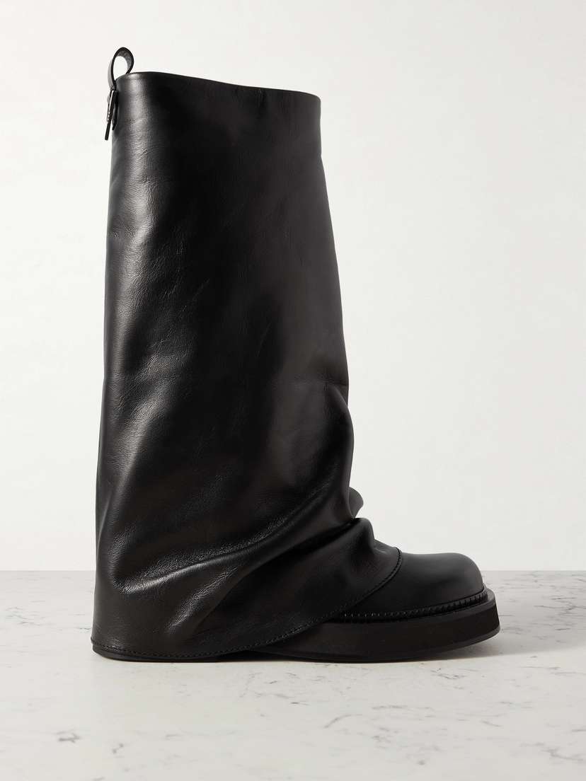 The Attico Robin Layered Leather Knee Boots