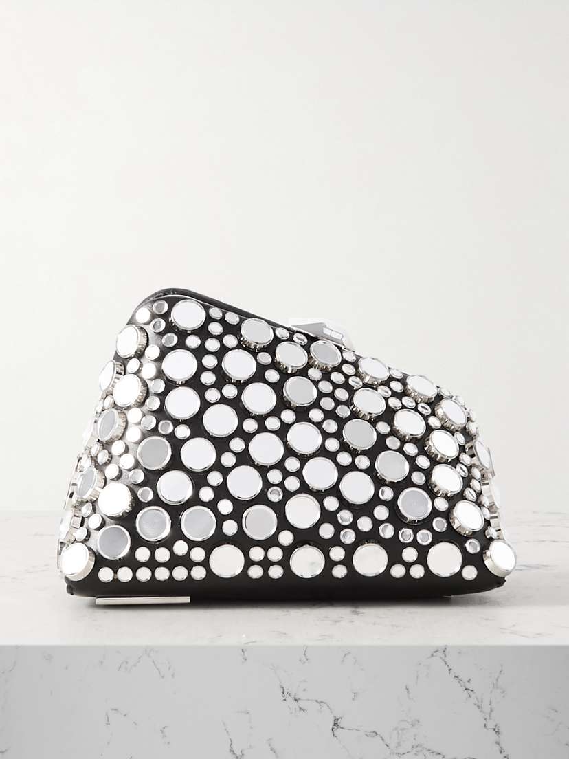 The Attico Midnight Studded Leather Clutch