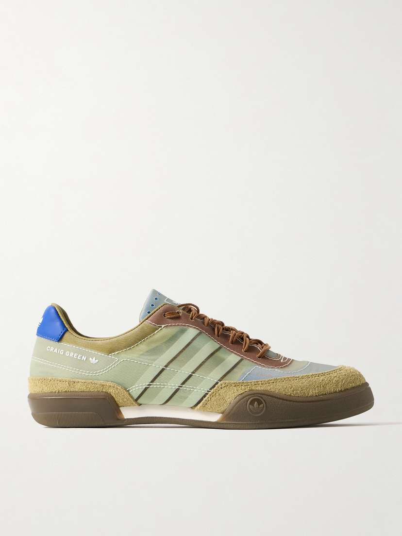 adidas Originals + Craig Green Squash Polta Akh Printed Mesh, Suede And Leather Sneakers - UK 9
