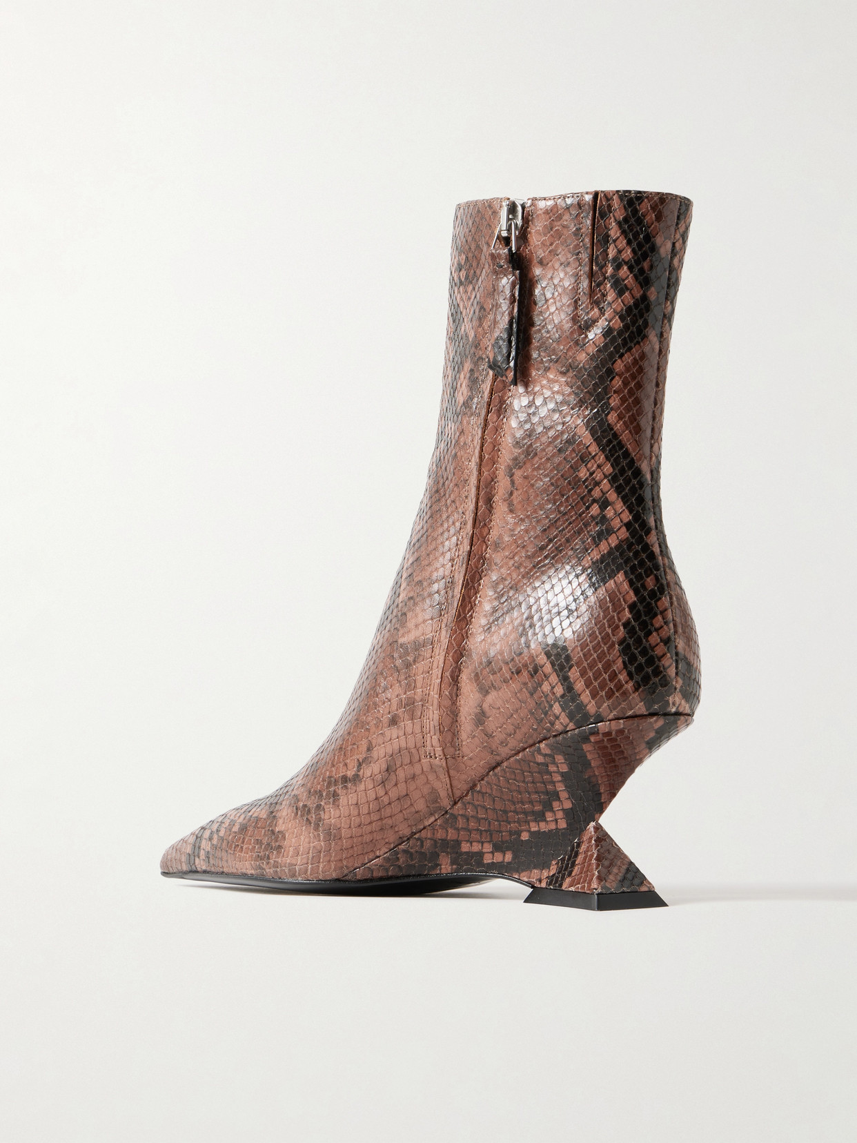 Attico Cheope Snake-effect Leather Ankle Boots In Animal Print