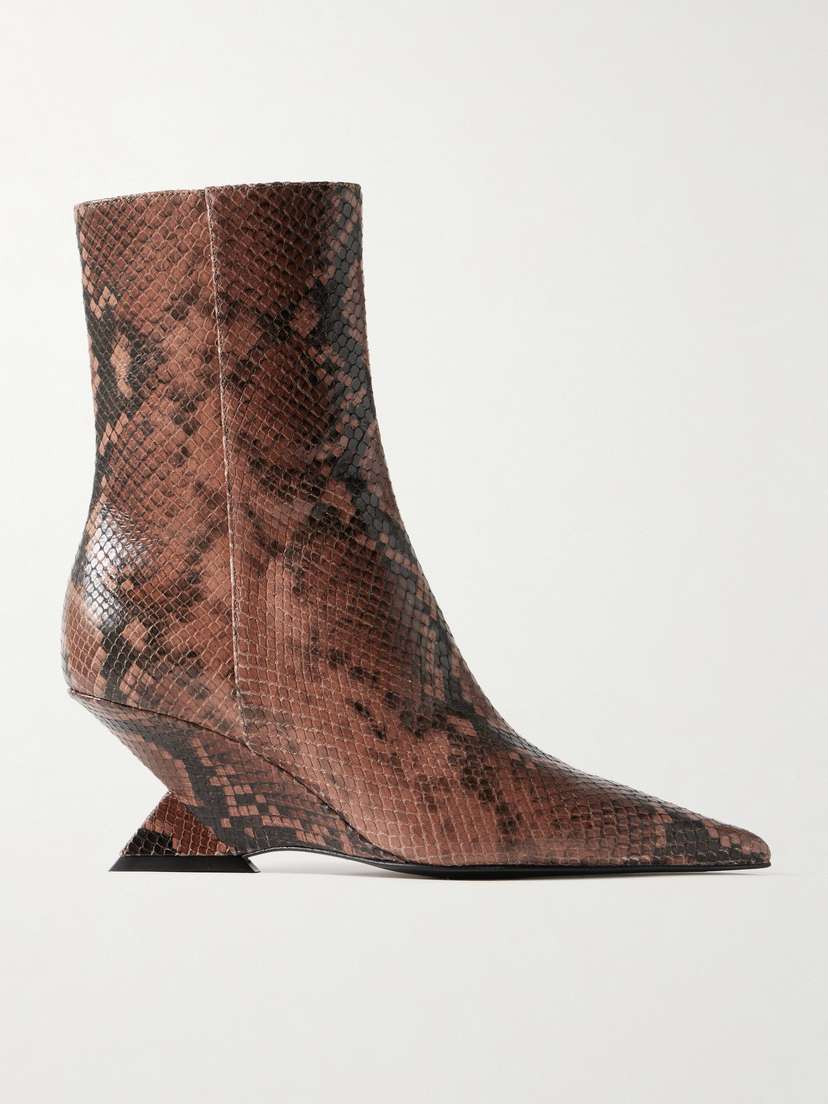 The Attico Cheope Snake-effect Leather Ankle Boots