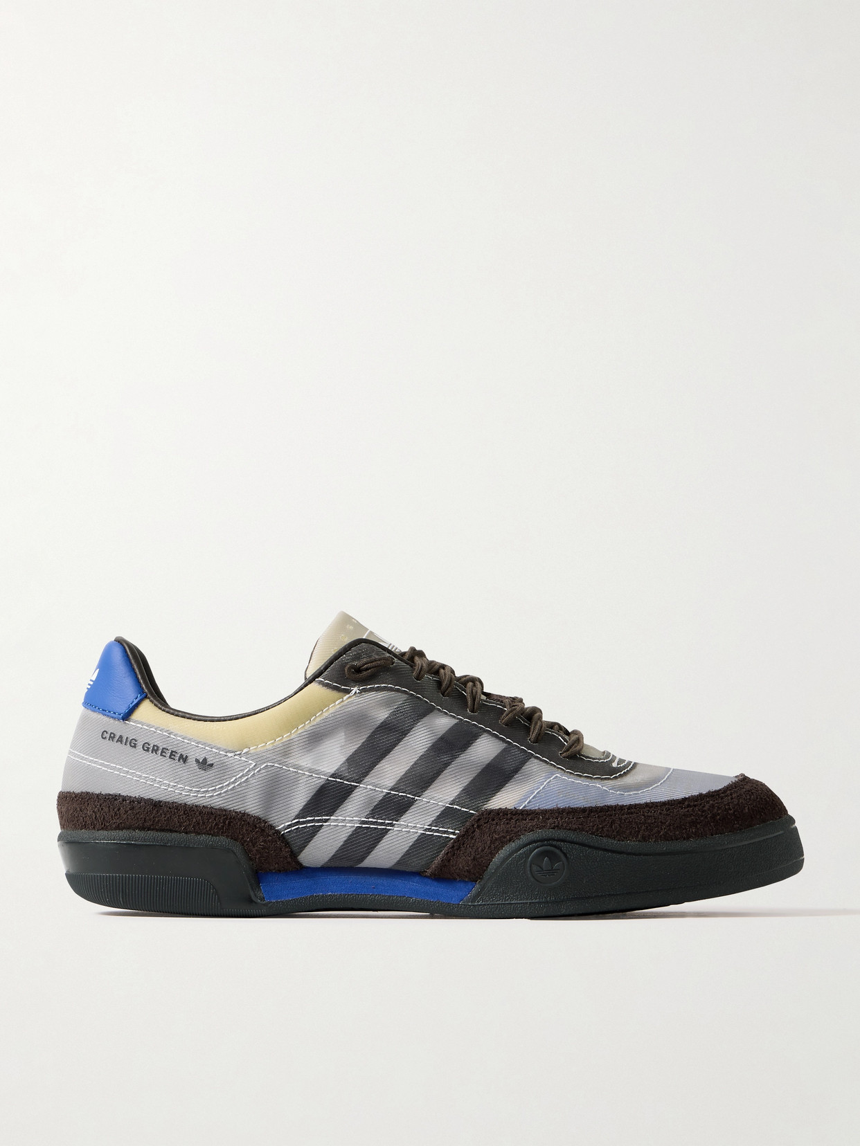 Adidas Originals + Craig Green Squash Polta Akh Printed Mesh, Suede And Leather Sneakers In Black