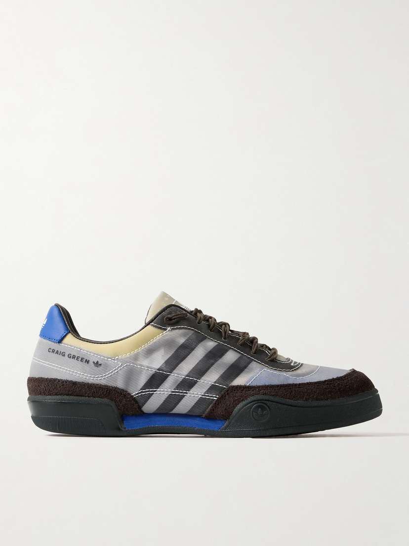 adidas Originals + Craig Green Squash Polta Akh Printed Mesh, Suede And Leather Sneakers