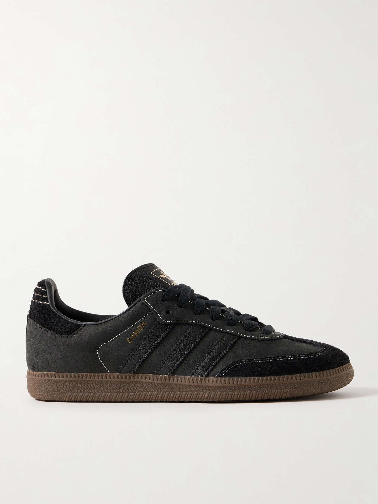 adidas Originals - Samba Og Leather-trimmed Nubuck And Suede Sneakers - Black