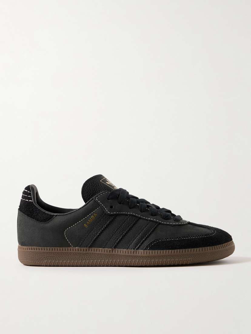 adidas Originals Samba Og Leather-trimmed Nubuck And Suede Sneakers - UK 9