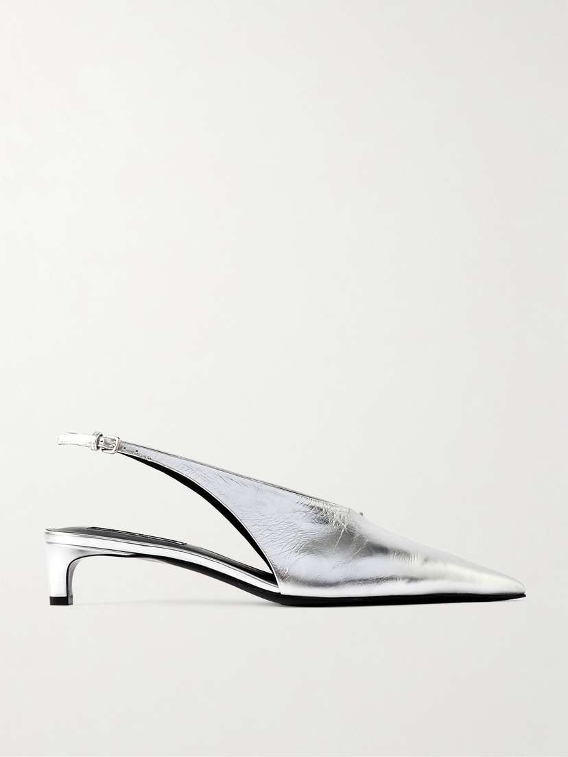 Jil Sander Metallic Leather Slingback Pumps
