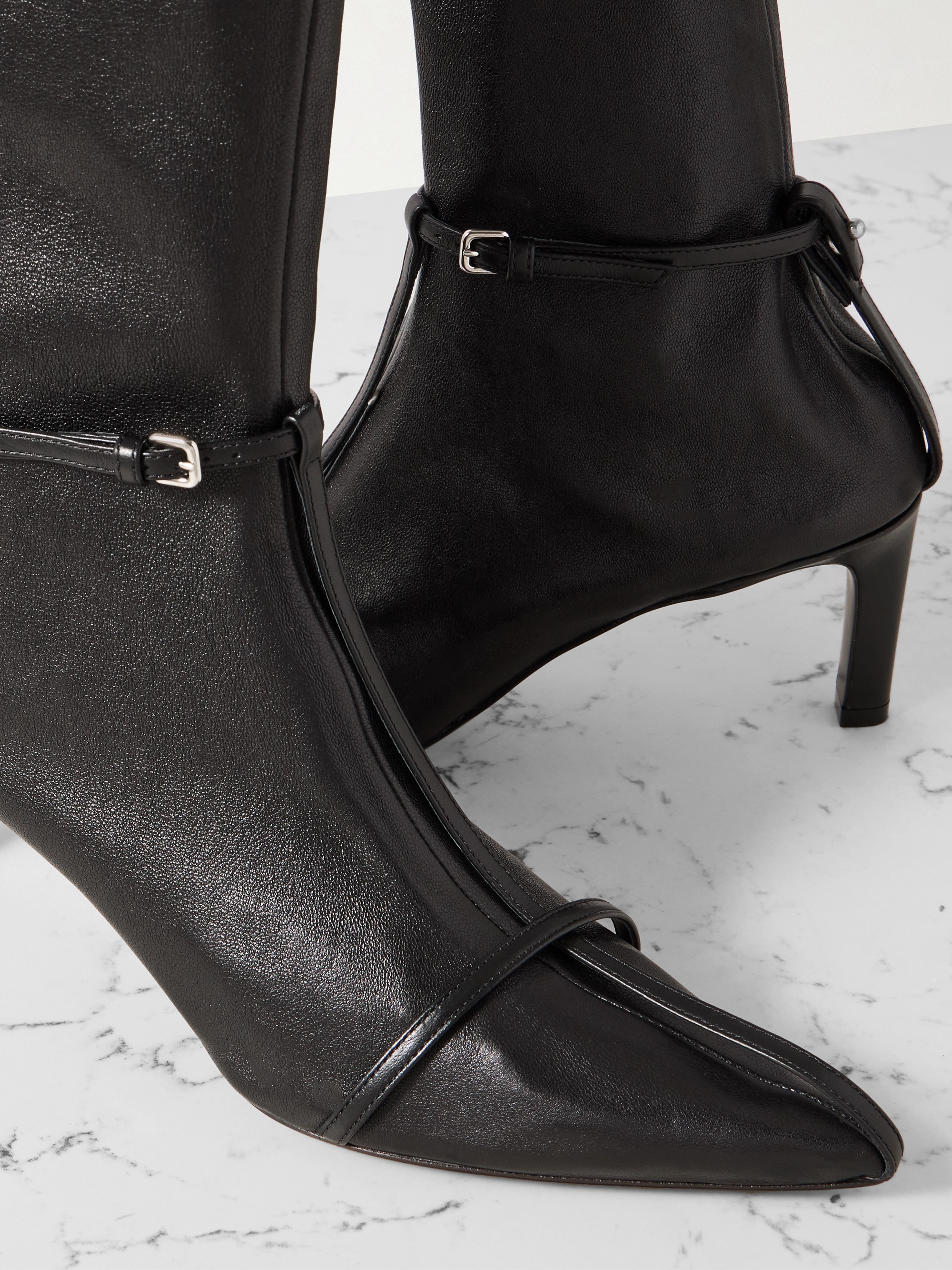 Jil Sander - Embellished textured-leather sock boots | Plush