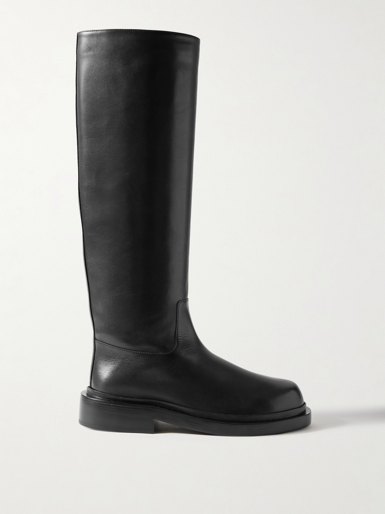 Jil Sander Leather Knee Boots In Black