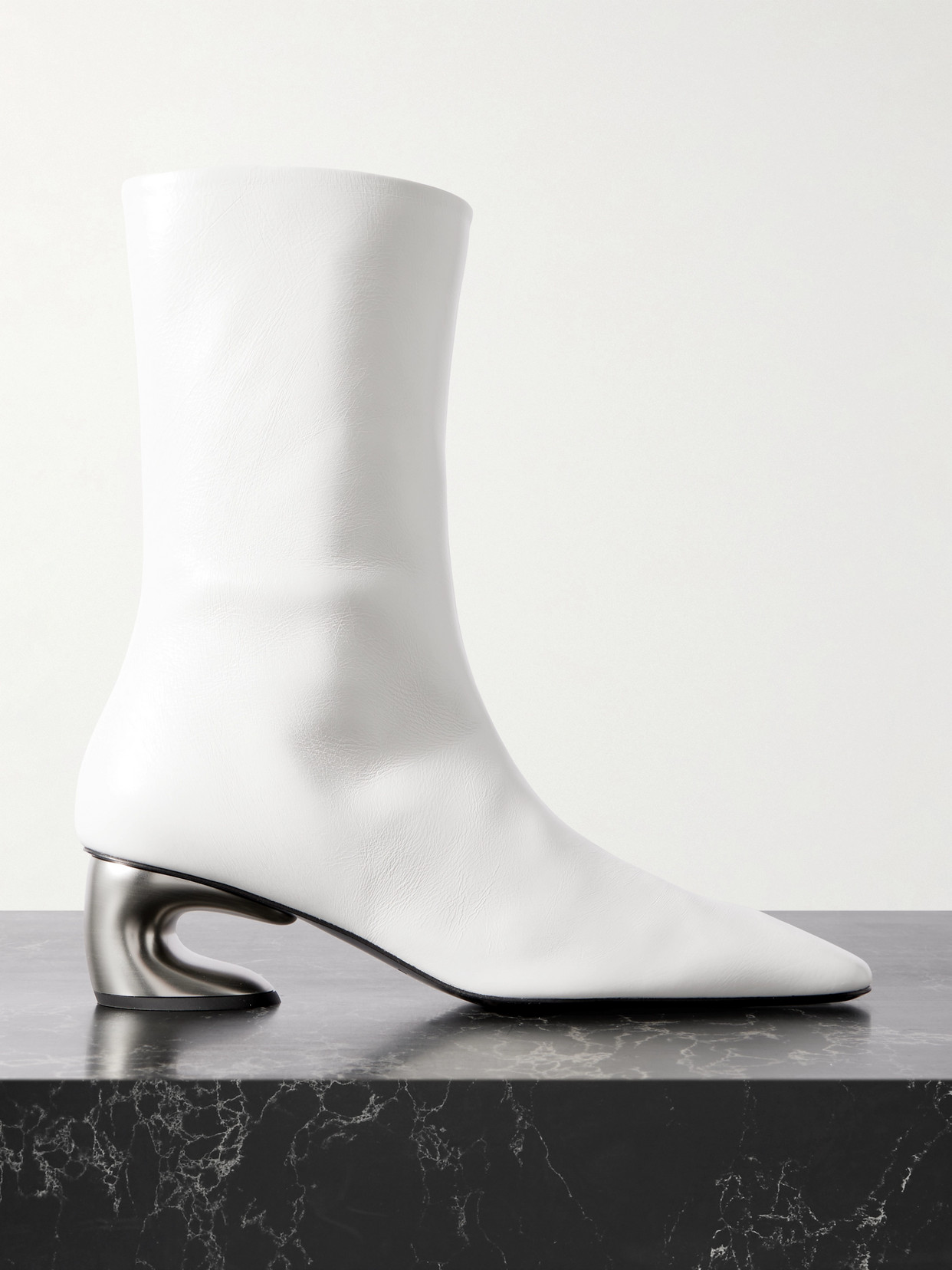 Jil Sander - Leather Ankle Boots - White