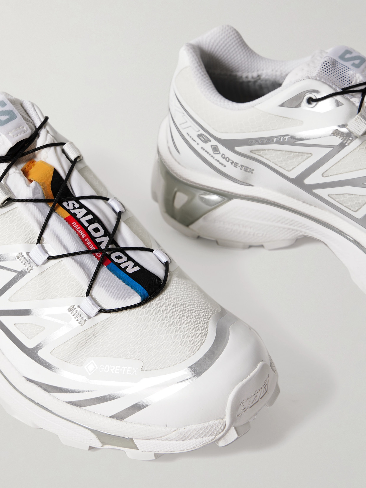 Salomon Xt-6 Gore-tex Rubber-trimmed Mesh Sneakers In White