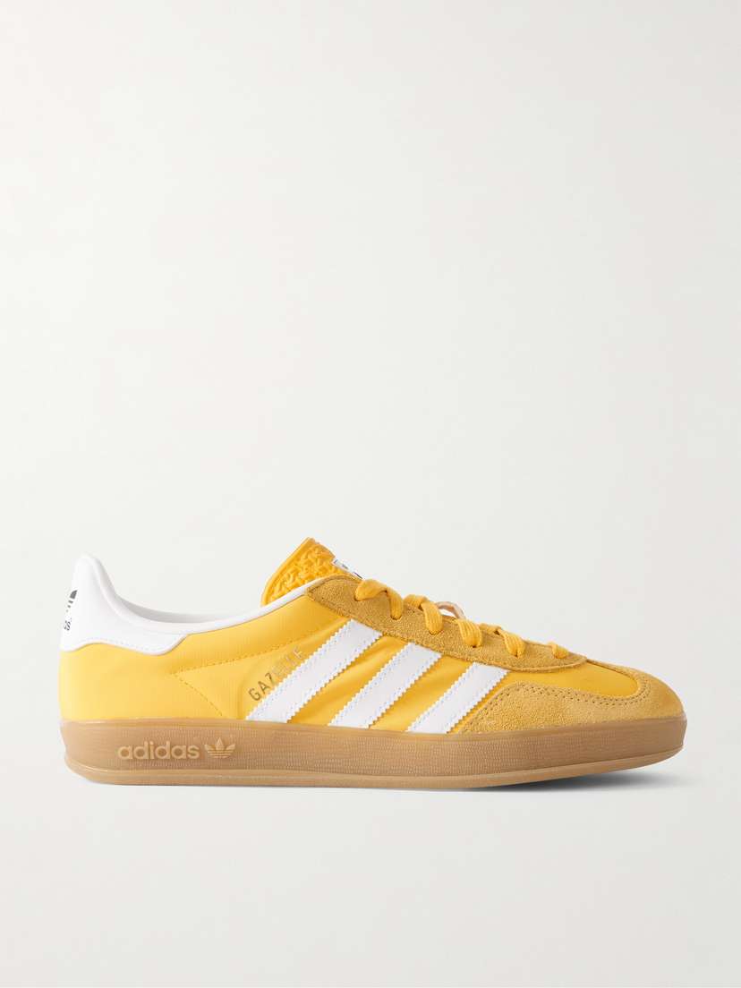 adidas Originals Gazelle Indoor Leather-trimmed Suede And Shell Sneakers - UK 9