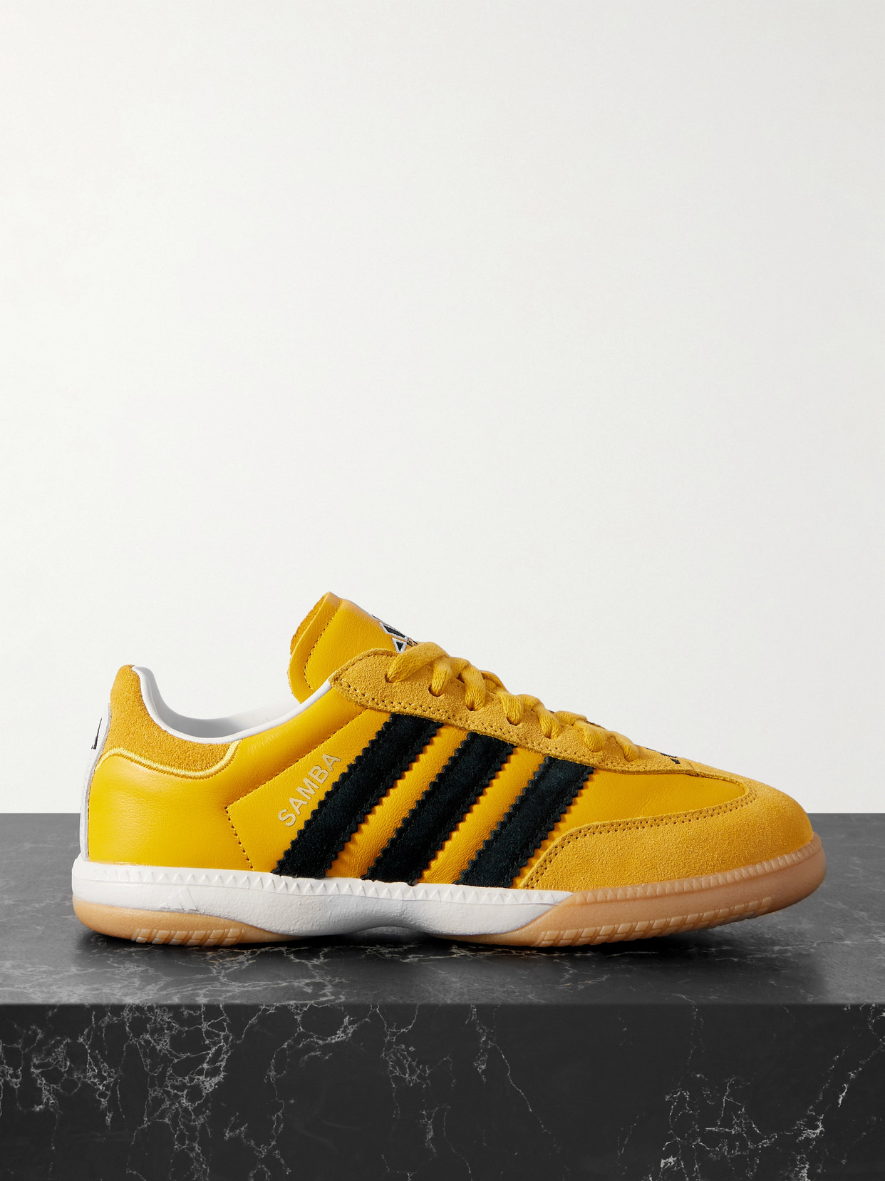 adidas Originals - Samba Mn Suede-trimmed Leather Sneakers - Yellow
