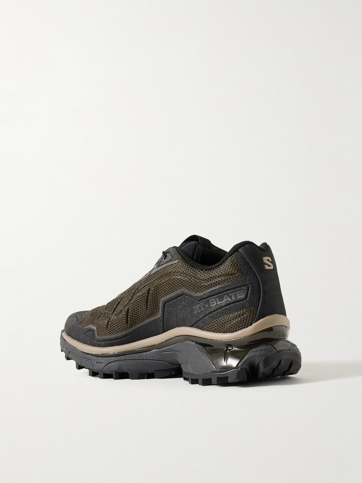 Salomon Xt-slate Rubber-trimmed Mesh Sneakers In Brown