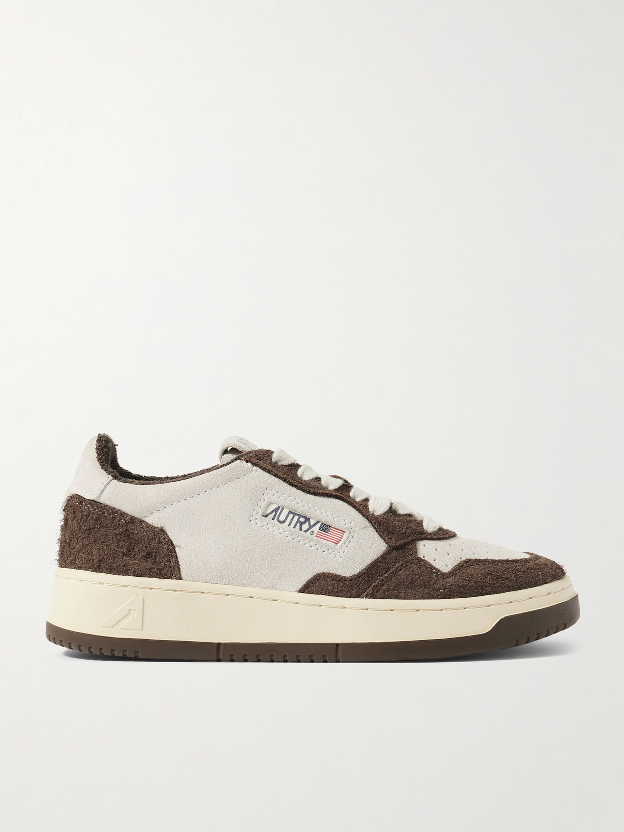 Autry Medalist Low Nubuck-trimmed Brushed-suede Sneakers In Brown