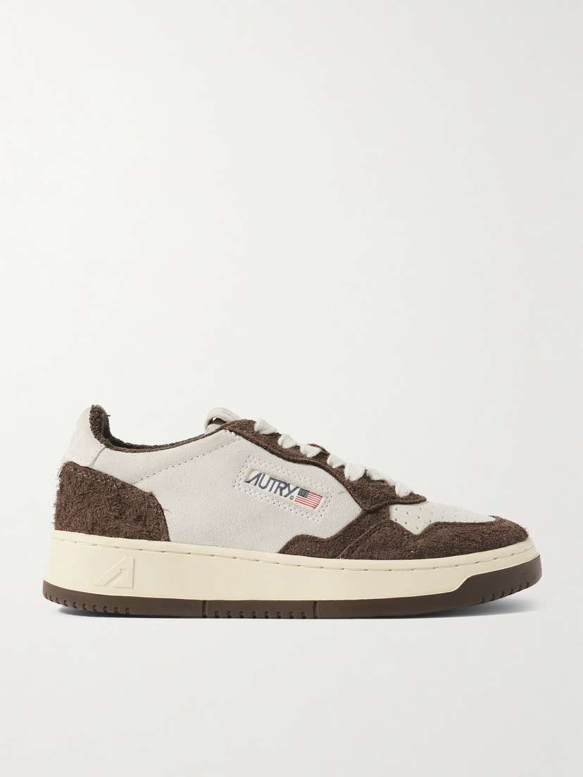 Autry Medalist Low Nubuck-trimmed Brushed-suede Sneakers