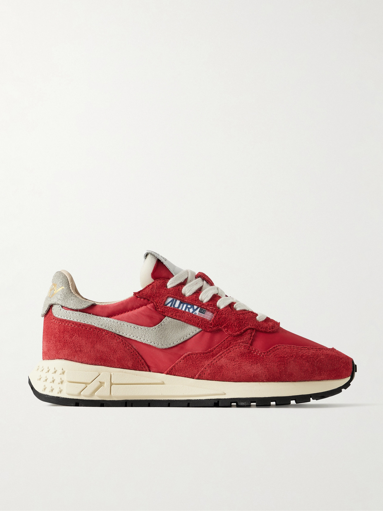 Autry Sneakers Reelwind Low In Nylon And Suede Red In Red