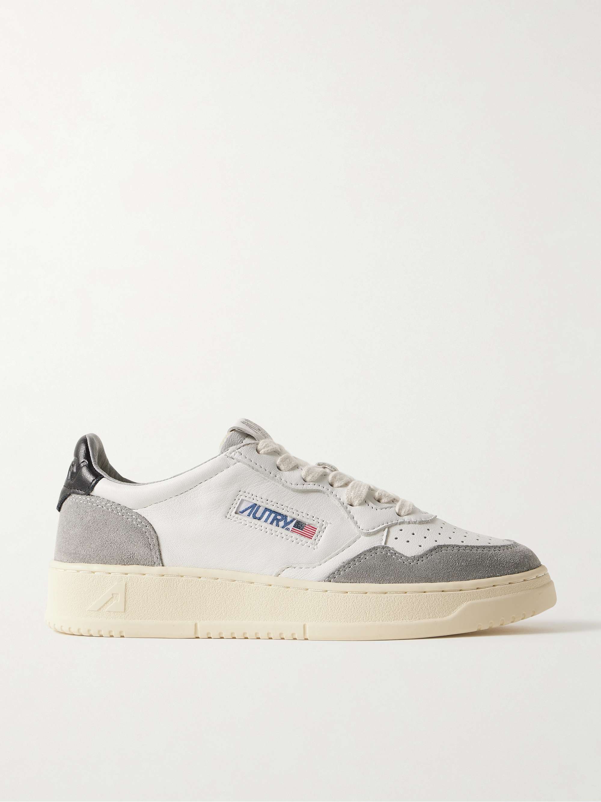 MEDALIST LOW SNEAKERS IN WHITE AND STREET BLUE LEATHER SUEDE