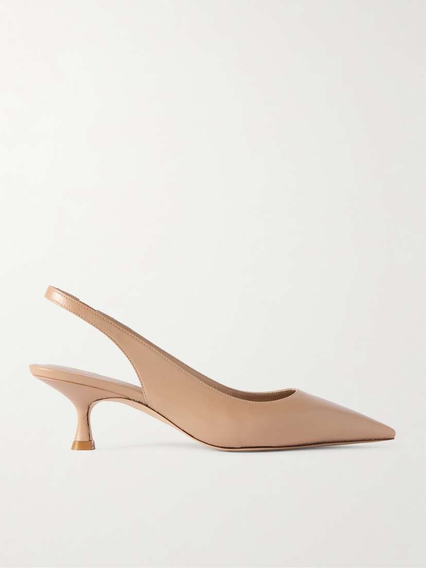 Stuart Weitzman Naomi Leather Slingback Pumps