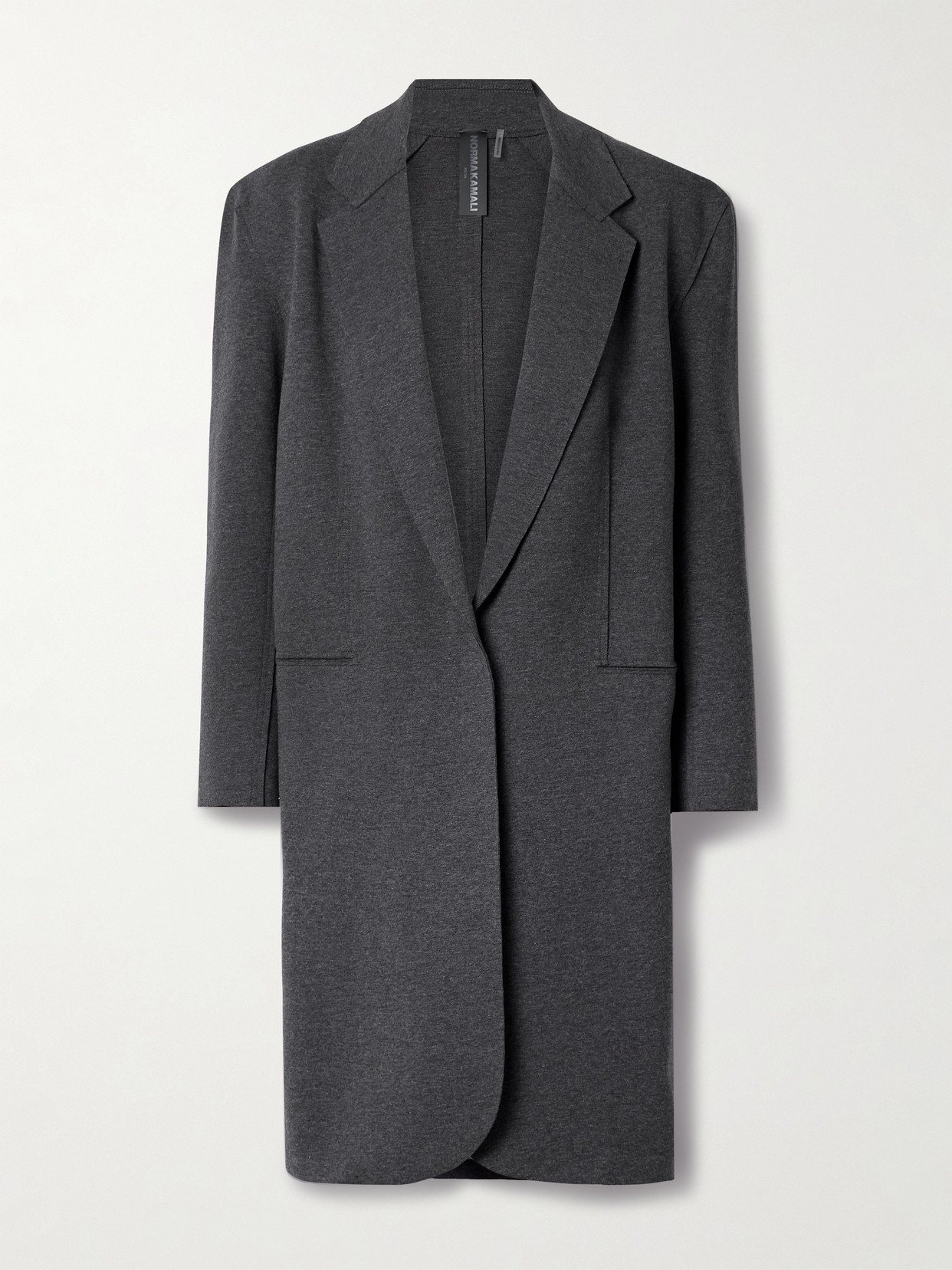 Norma Kamali Oversized Cotton-blend Blazer In Gray