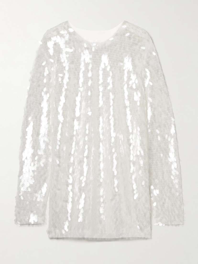 Norma Kamali Paillette-embellished Tulle Mini Dress