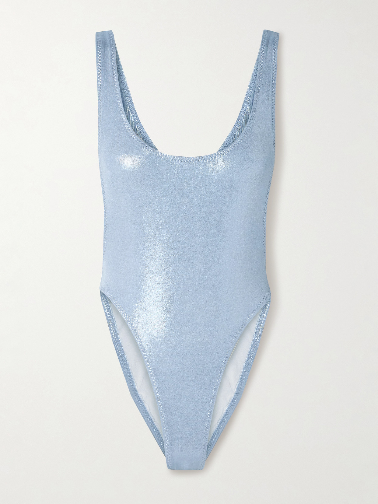 Norma Kamali Marissa Lamé Swimsuit In Blue