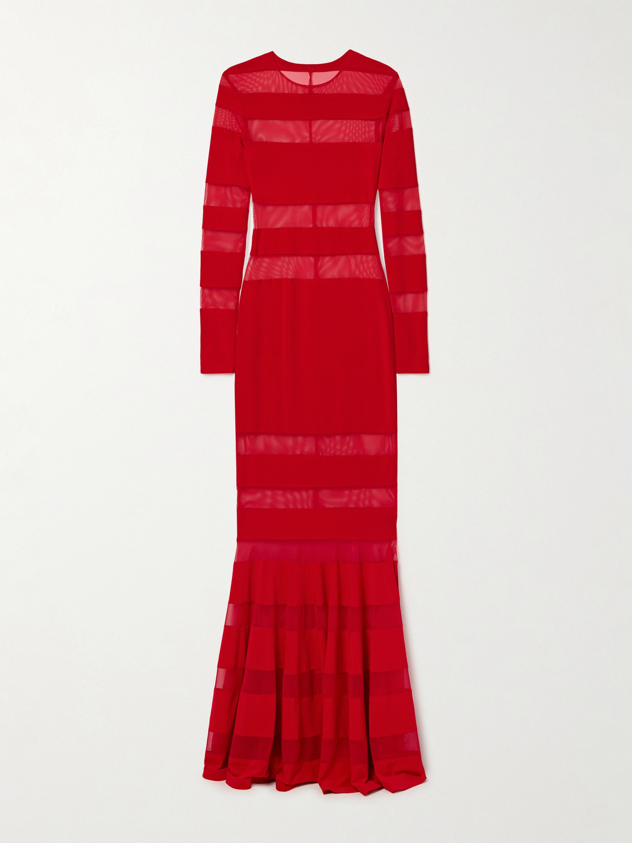 Norma Kamali Spliced Dress Fishtail Gown In Red