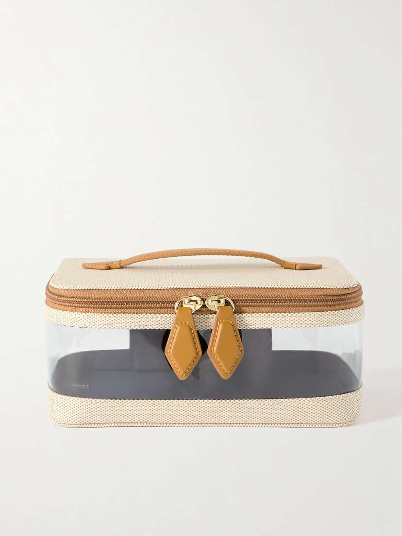 Paravel See-all Vegan Leather-trimmed Recycled-canvas And Plastic Cosmetics Case
