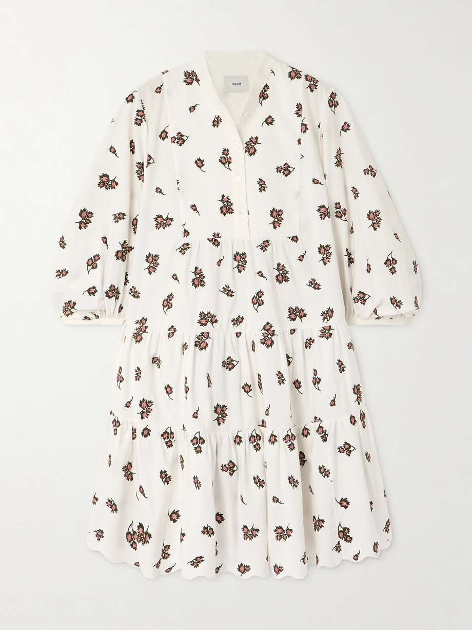 embroidered cotton-blend mini dress