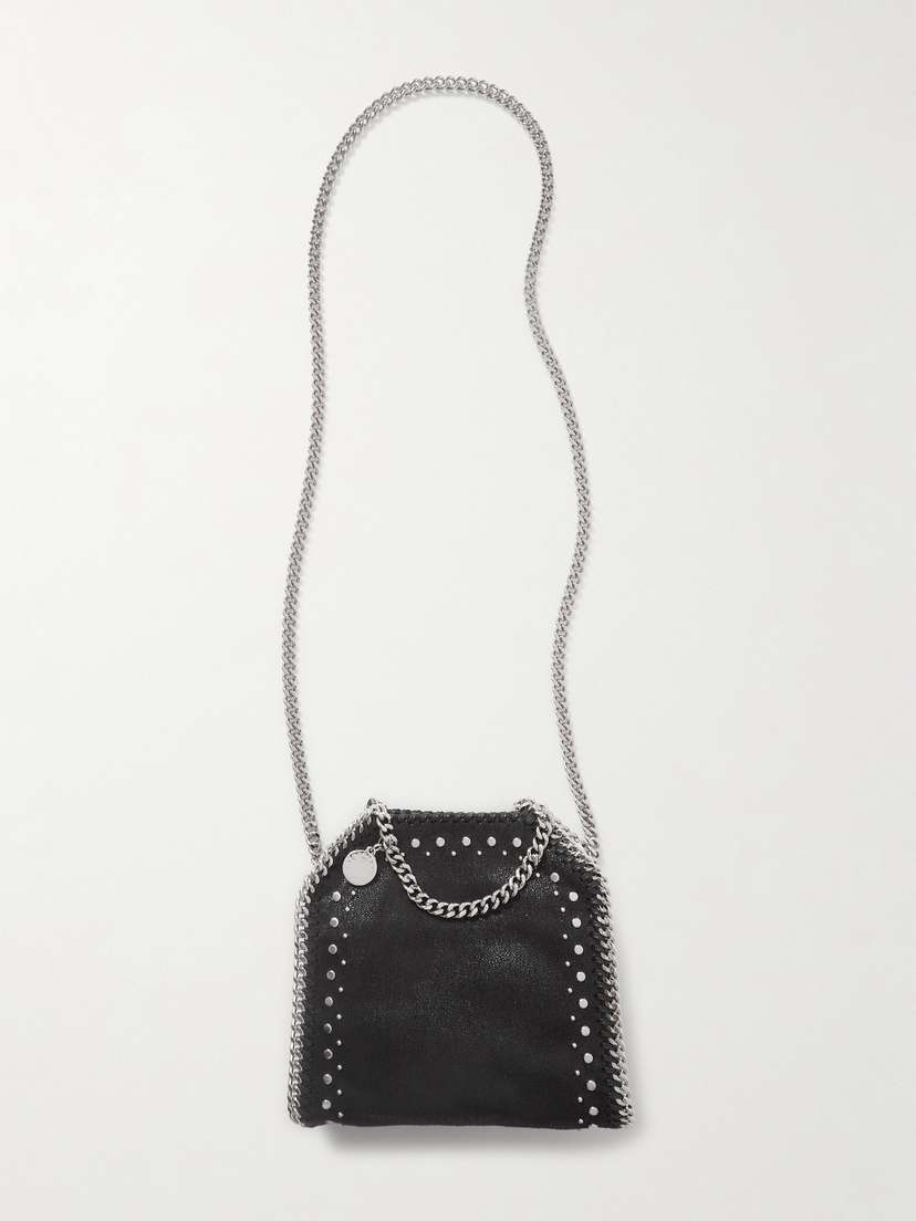 Stella McCartney Falabella Tiny Studded Vegetarian Brushed-leather Shoulder Bag