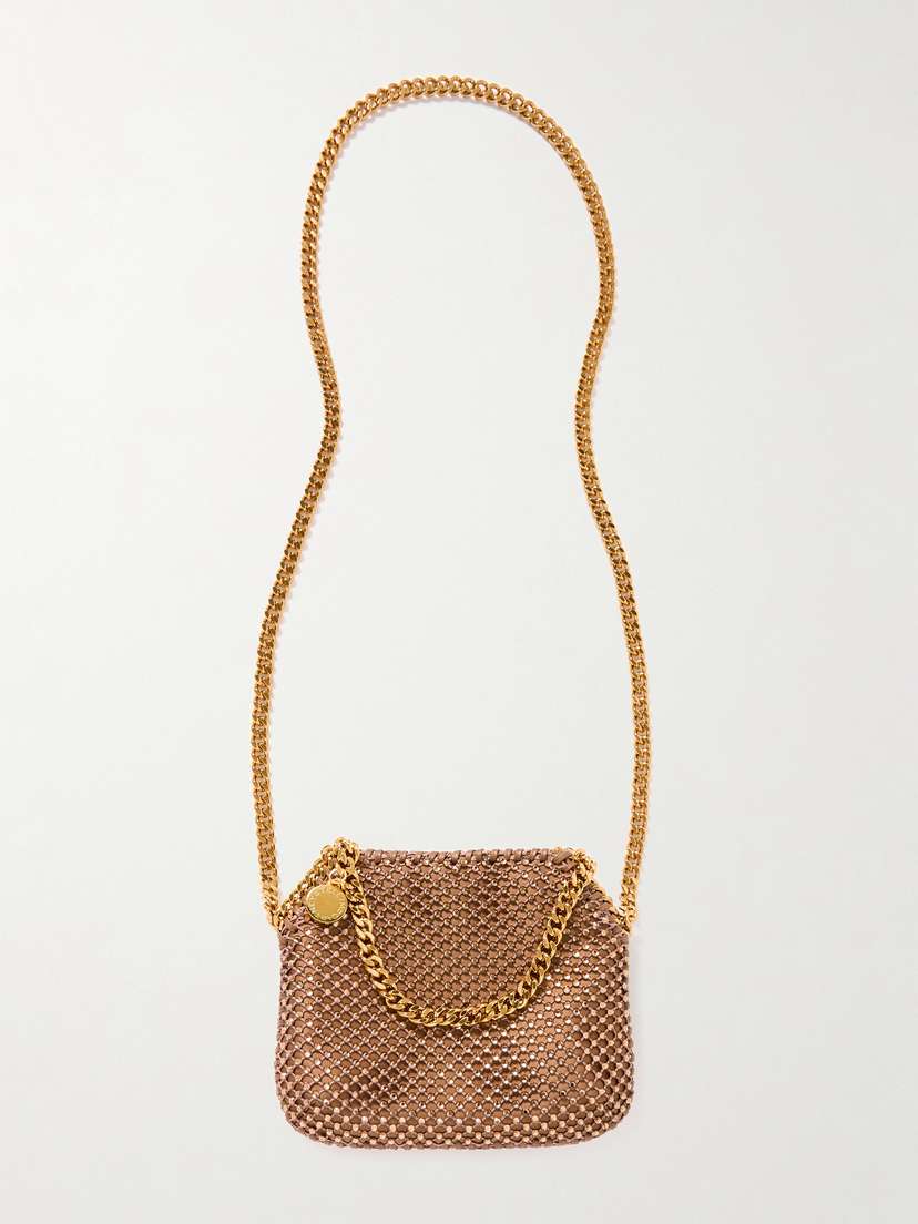 Stella McCartney Falabella Mini Crystal-embellished Mesh Shoulder Bag