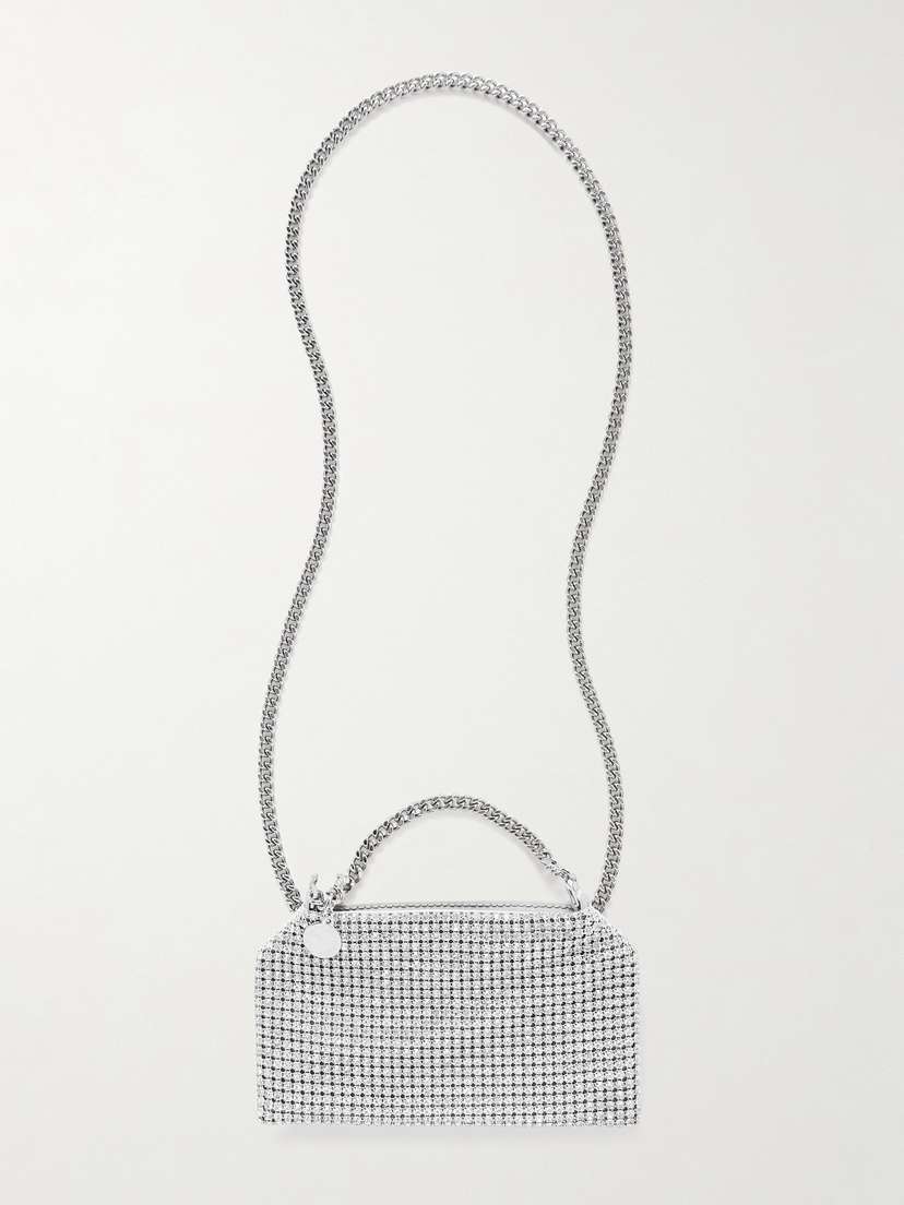 Stella McCartney Crystal-embellished Satin Shoulder Bag