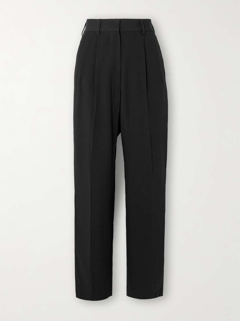 Blazé Milano Fox Pleated Crepe Straight-leg Pants
