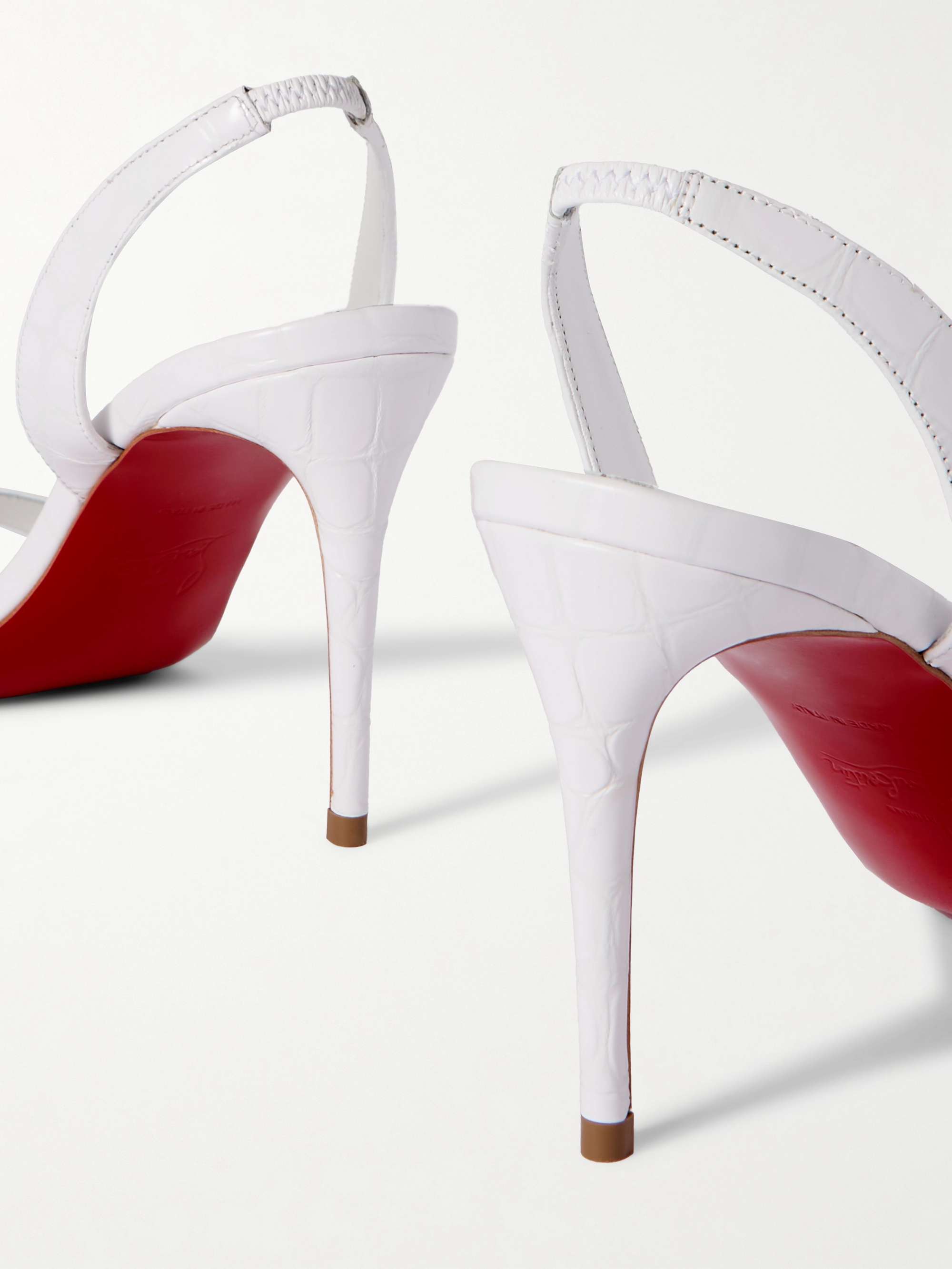 CHRISTIAN LOUBOUTIN O Marylin 85 croc effect patent leather slingback sandals NET A PORTER