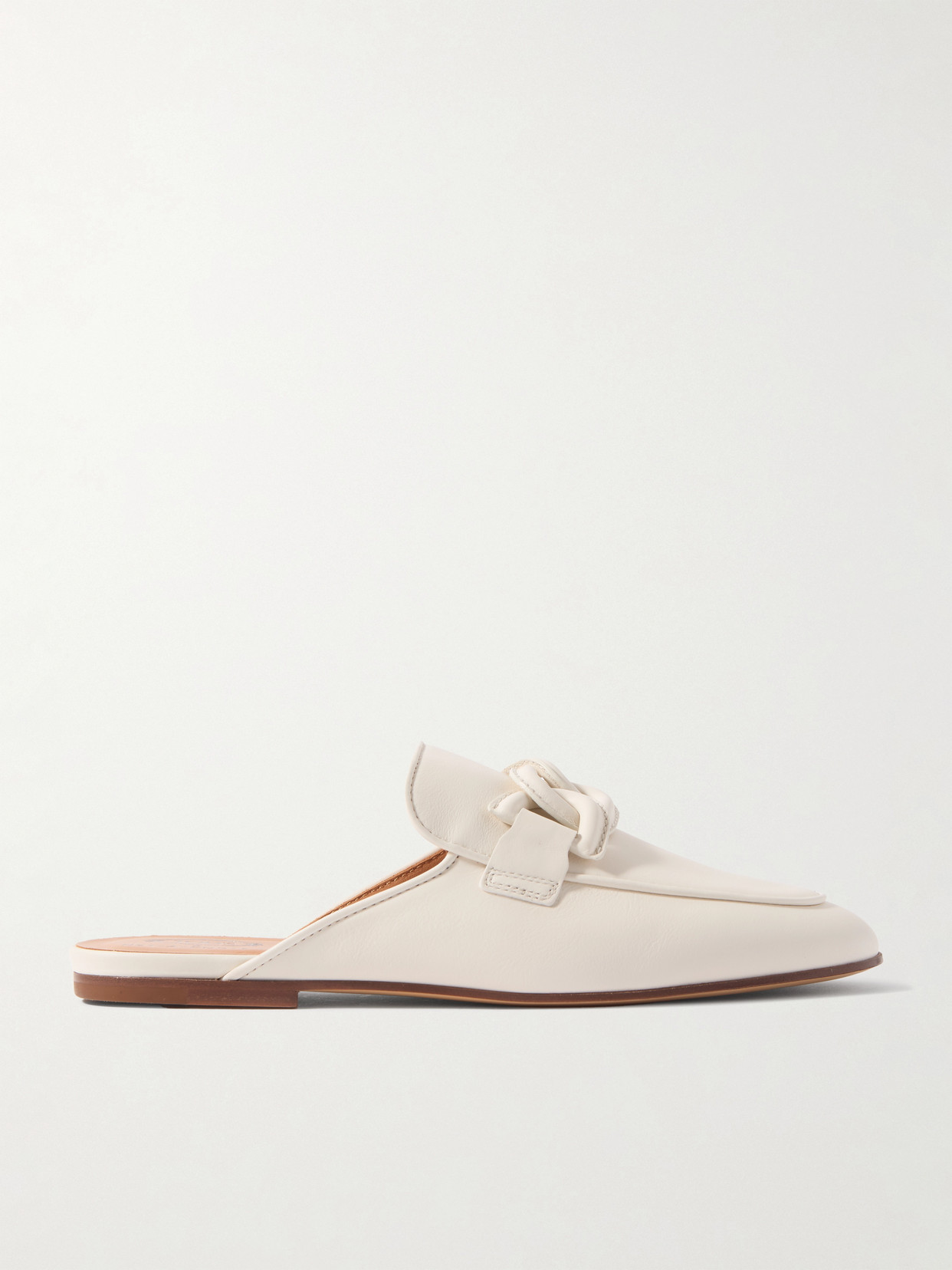Tod's - Embellished Leather Slippers - Cream