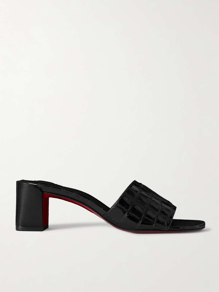 Christian Louboutin So Cl Croc-effect Patent-leather Mules