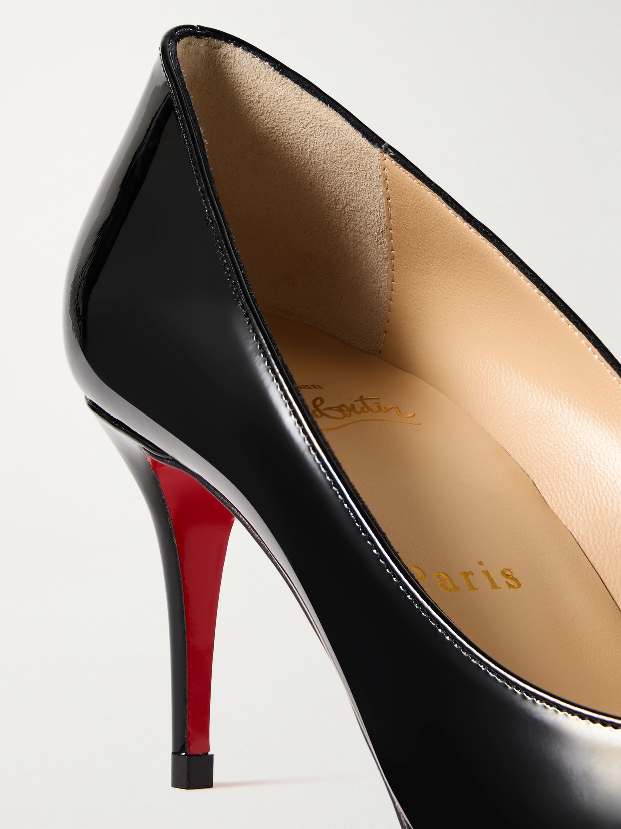 Christian Louboutin Kate Pointed Toe Patent Leather Pump In Black