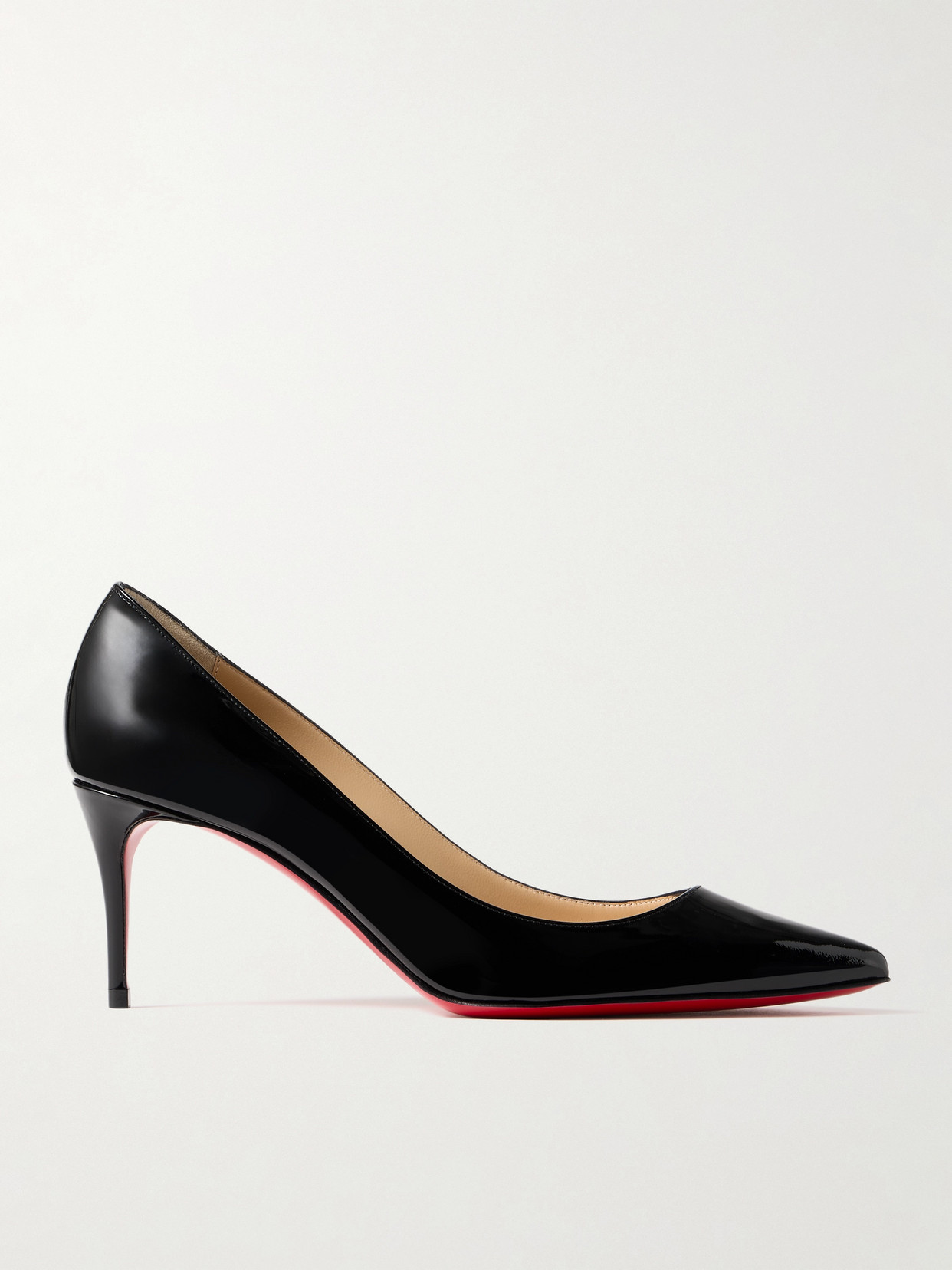 Christian Louboutin Kate Pointed Toe Patent Leather Pump In Black