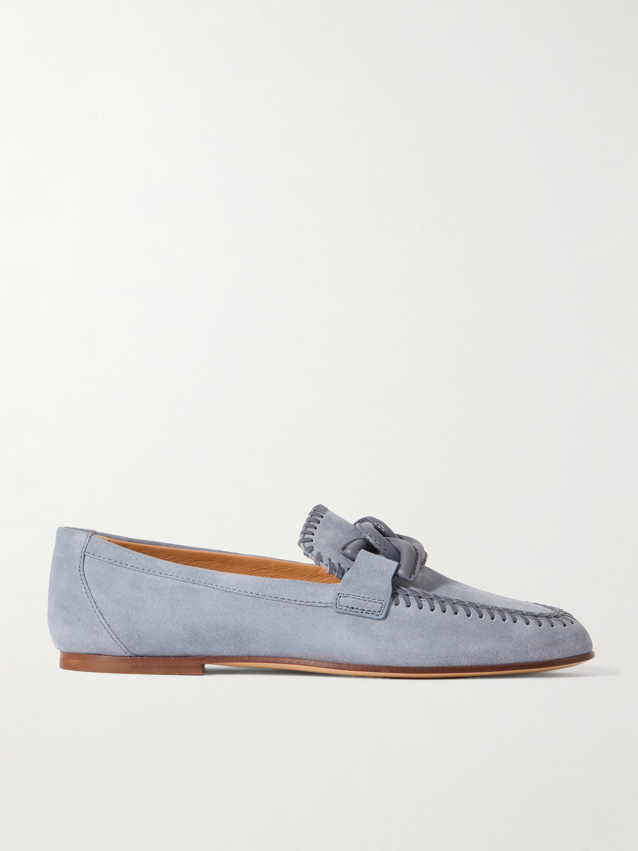 Tod's - Leather-trimmed Suede Loafers - Blue