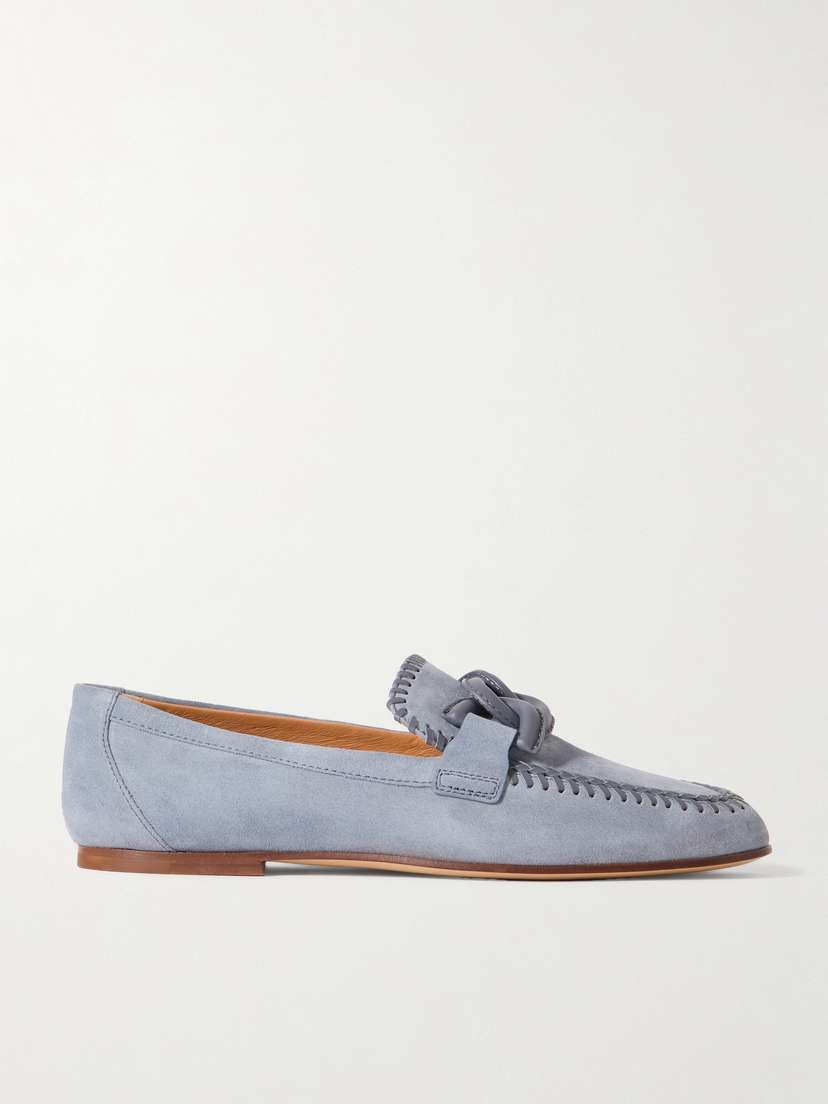 Tod's Leather-trimmed Suede Loafers