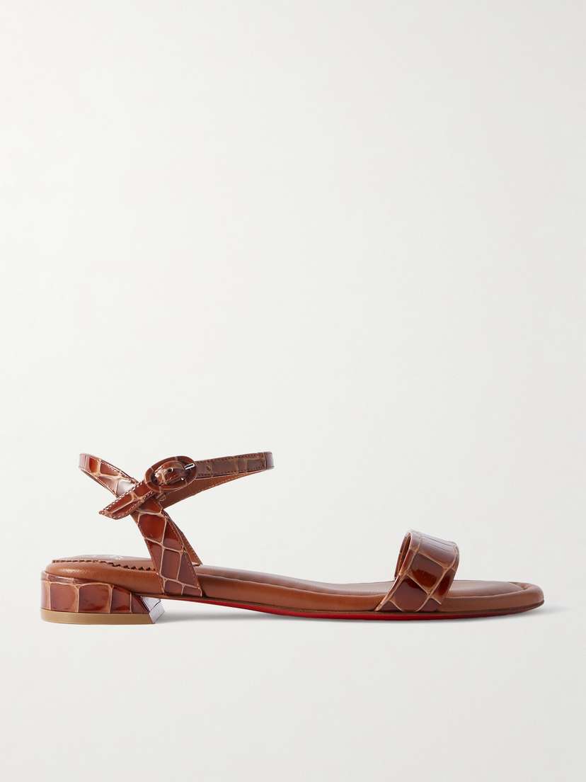 Christian Louboutin Sweet Jane Croc-effect Patent-leather Sandals